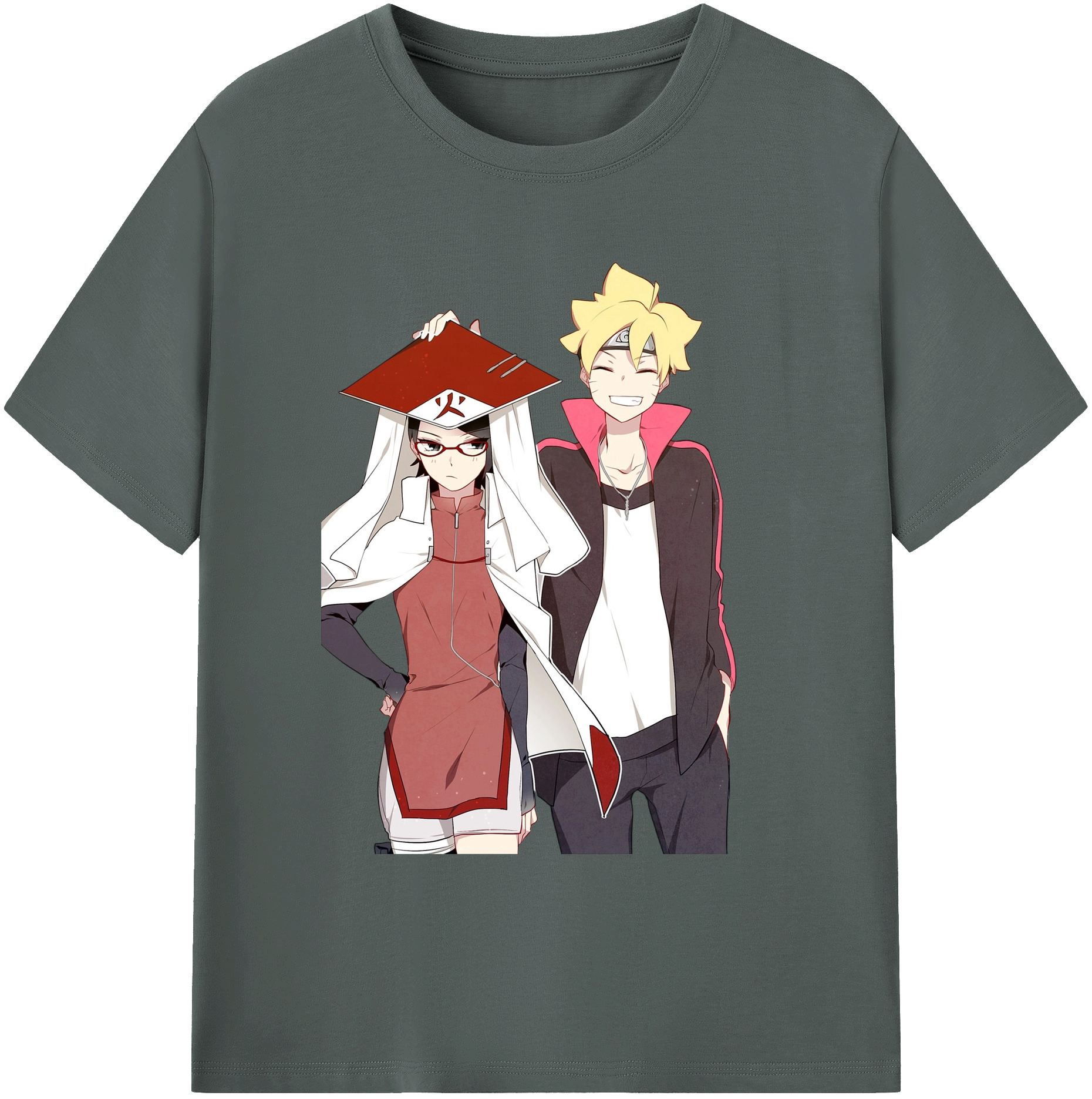 （画像用） NARUTO -ナルト- うちは サラダ Uchiha Sarada 綿100％ メンズ半袖Tシャツ｜肌触りやわらか＆通気性